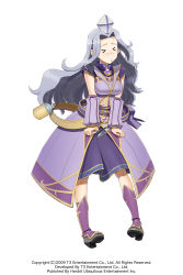 Rule 34 | &gt; &lt;, 1girl, arksign, belt, blush, boots, bottle, breasts, brooch, closed eyes, covered erect nipples, detached sleeves, dress, full body, grey (arksign), hand on own hip, hat, highres, jewelry, kimura shigetaka, light purple hair, long hair, magnifying glass, medium breasts, official art, pigeon-toed, pouch, red eyes, simple background, solo, wavy hair, white background
