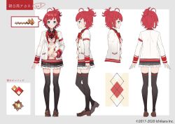 Rule 34 | 1girl, ahoge, argyle, argyle clothes, argyle sweater, armband, asahina akane (1st costume) (nijisanji), asahina akane (nijisanji), black shirt, black skirt, black thighhighs, blue eyes, bow, bowtie, braid, character name, character sheet, closed mouth, collared shirt, copyright name, eihi, full body, hair ornament, jacket, loafers, long sleeves, looking at viewer, multiple girls, nijisanji, official art, open clothes, open jacket, plaid, plaid bow, plaid bowtie, pleated skirt, red armband, red bow, red bowtie, red hair, school uniform, second-party source, selene girls school uniform, shirt, shoes, short hair, simple background, skirt, smile, sweater, sweater vest, thighhighs, two-tone background, vest, virtual youtuber, white jacket