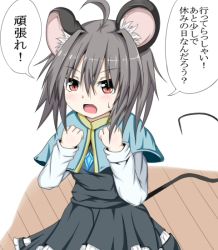 Rule 34 | 1girl, animal ears, mouse ears, nazrin, red eyes, short hair, tail, touhou, translation request, warabe yume