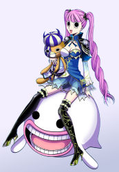 Rule 34 | 1girl, alternate costume, boots, breasts, female focus, ghost, high heel boots, high heels, kumacy, long hair, one piece, one piece: pirate warriors, perona, pink hair, pupupu, solo, thigh boots, thighhighs, toy, twintails
