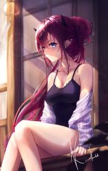 Rule 34 | 1girl, absurdres, black dress, blue eyes, breasts, cleavage, dress, hair bun, heterochromia, highres, hololive, hololive english, irys (hololive), koukie, long hair, looking at viewer, medium breasts, multicolored hair, pink eyes, pointy ears, ponytail, purple hair, red hair, shirt, single hair bun, solo, two-tone hair, very long hair, virtual youtuber, white shirt