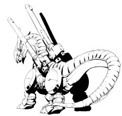 Rule 34 | armor, cannon, cannondramon, digimon, digimon (creature), dragon, solo, tail