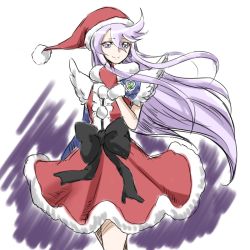 Rule 34 | 10s, 1girl, adapted costume, alternate costume, asymmetrical clothes, bow, brooch, christmas, cure moonlight, dress, earrings, gloves, happy, hat, heart, heart brooch, heartcatch precure!, jewelry, looking at viewer, magical girl, precure, purple eyes, purple hair, red dress, red gloves, red skirt, ribbon, santa costume, santa hat, simple background, sketch, skirt, smile, solo, toei animation, tsukikage oyama, tsukikage yuri, waist bow, white background