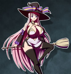 Rule 34 | breasts, broom, copyright request, huge breasts, isel, pink hair, witch