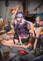 Rule 34 | 404 (girls&#039; frontline), 4girls, aged down, alcohol, bag, bag of chips, beer, beer can, blue hair, blush, brown eyes, brown hair, can, cat, chopsticks, closed eyes, cross, cup, cup ramen, dinergate (girls&#039; frontline), disposable cup, drink can, drunk, g11 (girls&#039; frontline), game console, girls&#039; frontline, glass, glass bottle, green eyes, grey hair, highres, hk416 (girls&#039; frontline), hk416 (mod3) (girls&#039; frontline), instant ramen, iron cross, jack daniel&#039;s, mod3 (girls&#039; frontline), multiple girls, official alternate costume, plastic bag, playing games, playstation 1, playstation controller, renze l, scenery, stuffed animal, stuffed toy, ump45 (agent lop rabbit) (girls&#039; frontline), ump45 (girls&#039; frontline), ump9 (girls&#039; frontline), ump9 (shiba investigator) (girls&#039; frontline)