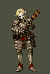 Rule 34 | armor, artist request, blonde hair, elf, glasses, highres, mace, original, pointy ears, weapon