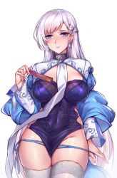 Rule 34 | 1girl, alternate costume, azur lane, belfast (azur lane), belfast (iridescent rosa) (azur lane), belfast (iridescent rosa) (azur lane), between thighs, blue eyes, blue panties, blush, braid, breasts, china dress, chinese clothes, cleavage cutout, clothing cutout, collar, dress, earrings, folded fan, folding fan, french braid, groin, hand fan, holding, holding fan, jewelry, large breasts, long hair, long sleeves, looking at viewer, lxkate, panties, panty pull, pelvic curtain, shawl, side-tie panties, silver hair, smile, solo, thighhighs, underwear, white thighhighs