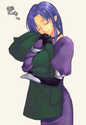 Rule 34 | 00s, 1girl, choker, closed eyes, fate/stay night, fate (series), gloves, hugging object, lowres, medea (fate), pointy ears, purple hair, short hair, simple background, smile, solo, white background