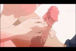 Rule 34 | 10s, animated, animated gif, breasts, censored, large breasts, lowres, nipples, paizuri, penis, ryuubi gentoku (shocking pink), shocking pink!