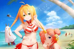 Rule 34 | 6+girls, :o, arms up, artoria pendragon (all), artoria pendragon (alter swimsuit rider) (second ascension) (fate), artoria pendragon (fate), beach, bikini, black hair, blonde hair, breasts, chacha (fate), cleavage, cloak, day, double bun, fate/grand order, fate (series), frankenstein&#039;s monster (fate), frankenstein&#039;s monster (swimsuit saber) (fate), green eyes, hair between eyes, hair bun, hair intakes, hair ornament, hair over one eye, halterneck, hand on own hip, hand up, highres, hoshimiya aki, large breasts, light rays, long hair, looking at viewer, low-tied long hair, medjed (fate), motor vehicle, motorcycle, multiple girls, navel, nero claudius (fate), nero claudius (fate) (all), nero claudius (swimsuit caster) (fate), nitocris (fate), nitocris (fate/grand order), nitocris (swimsuit assassin) (fate), ocean, oda nobunaga (fate), oda nobunaga (koha-ace), oda nobunaga (swimsuit berserker) (fate), oda nobunaga (swimsuit berserker) (second ascension) (fate), okita souji (fate), okita souji (koha-ace), open mouth, outdoors, pink hair, purple eyes, purple hair, red bikini, saber alter, short hair, side-tie bikini bottom, sidelocks, sitting, standing, striped bikini, striped clothes, sunbeam, sunlight, swimsuit, twintails, wading, white bikini