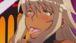 Rule 34 | ahegao, animated, animated gif, clothed sex, dark skin, fucked silly, ganguro, harness, rei (sei yariman gakuen enkou nikki), sei yariman gakuen enkou nikki, sex, tongue, tongue out