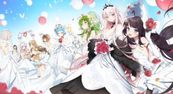 Rule 34 | 6+girls, :p, ahoge, alcohol, apple, backless dress, backless outfit, bahao diqiu, balloon, bare legs, bare shoulders, bell, bird, black hair, blue eyes, blue hair, blue sky, blunt bangs, blurry, blurry background, blurry foreground, blush, bouquet, breasts, bridal veil, bride, brown hair, cake, champagne, champagne flute, cleavage, cross, cross necklace, cup, dove, dress, drinking glass, eating, elbow gloves, flower, fnc (girls&#039; frontline), fnc (strawberry cake &amp; garden cosmos) (girls&#039; frontline), food, fork, frilled dress, frills, fruit, girls&#039; frontline, gloves, green hair, grizzly mkv (girls&#039; frontline), grizzly mkv (rain on a starry night) (girls&#039; frontline), hair ornament, halter dress, halterneck, head wreath, highres, holding, holding bouquet, holding cup, holding food, holding fork, holding plate, jewelry, kar98k (girls&#039; frontline), kar98k (purity in vermilion) (girls&#039; frontline), large breasts, looking at another, looking at viewer, low twintails, m1014 (girls&#039; frontline), m1014 (heartbeat before the angel statue) (girls&#039; frontline), m950a (girls&#039; frontline), m950a (the warbler and the rose) (girls&#039; frontline), makarov (a certain unscientific sunflower) (girls&#039; frontline), makarov (girls&#039; frontline), medium breasts, mod3 (girls&#039; frontline), multiple girls, neck ribbon, necklace, off-shoulder dress, off shoulder, official alternate costume, official art, petals, plate, purple eyes, red eyes, ribbon, rmb-93 (girls&#039; frontline), rmb-93 (moonlit lover beyond reach) (girls&#039; frontline), rose, rose petals, short hair, sideboob, sidelocks, sky, smile, stechkin (girls&#039; frontline), stechkin (miss camellia&#039;s special service) (girls&#039; frontline), strapless, strapless dress, teeth, tiara, tongue, tongue out, twintails, underboob, veil, wedding dress, white dress, white gloves, white hair, white headwear, white ribbon, yellow eyes, zas m21 (affections behind the bouquet) (girls&#039; frontline), zas m21 (girls&#039; frontline)