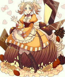 Rule 34 | almond, blonde hair, boots, chocolate, cupcake, fire emblem, fire emblem awakening, food, high heel boots, high heels, leather, leather boots, lissa (fire emblem), nintendo, open mouth, oversized food, oversized object, short twintails, solo, tsuko (25mnts), twintails
