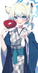 Rule 34 | 1girl, alcohol, bad id, bad twitter id, blue archive, blush, highres, japanese clothes, kimono, looking at viewer, murase48, shigure (blue archive), smile, solo, twitter, yukata