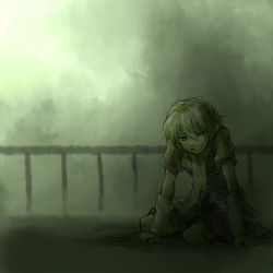 Rule 34 | 1girl, all fours, bad id, bad pixiv id, blonde hair, female focus, green eyes, mizuhashi parsee, rex, rex k, solo, touhou