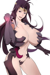 Rule 34 | 1girl, breasts, cosplay, huge breasts, long hair, naga the serpent, purple hair, slayers, solo, witchblade