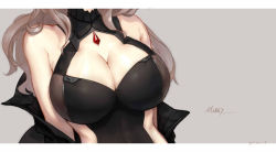 Rule 34 | artist request, breast focus, breasts, brown hair, character name, girls&#039; frontline, large breasts, m1887 (girls&#039; frontline), solo, tagme