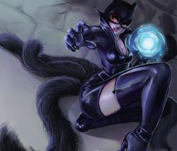 Rule 34 | 1girl, ahri (league of legends), animal ears, artist request, bare legs, black hair, braid, breasts, cleavage, cosplay, detached sleeves, female focus, flower, fox ears, fox tail, league of legends, long sleeves, looking at viewer, multiple tails, single braid, sitting, skirt, solo, tail, white skirt, yellow eyes