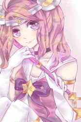 Rule 34 | 1girl, alternate costume, alternate hair color, alternate hairstyle, choker, elbow gloves, gloves, highres, jewelry, league of legends, lux (league of legends), magical girl, pink hair, solo, star (symbol), star guardian (league of legends), star guardian lux, thighhighs, tiara, wand
