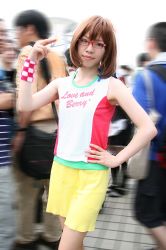 Rule 34 | cosplay, glasses, highres, miniskirt, oshare majo love and berry, photo (medium), skirt, tank top, yuki