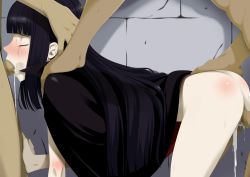 Rule 34 | 1girl, all fours, black hair, blush, cape, censored, cum, cum in mouth, cum in pussy, doggystyle, etou ranze, closed eyes, fellatio, hand on head, highres, legs, long hair, no panties, oral, penis, sex, sex from behind, solo focus, spanked, spitroast, standing, sweat, tears, teitetsu kishidan, thighs, tokimeki tonight