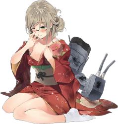 Rule 34 | 10s, 1girl, arrow (projectile), breasts, cleavage, japanese clothes, kantai collection, katori (kancolle), kimono, lowres, medium breasts, new year, official art, parsley-f, solo, tabi, torn clothes, transparent background