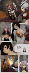 Rule 34 | 00s, angry, breast slip, breasts, final fantasy, final fantasy ix, garnet til alexandros xvii, highres, hitting, hypnosis, kuja, mind control, molestation, nipples, one breast out, plusnine