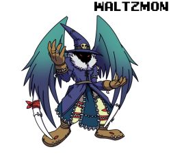 Rule 34 | digimon, gloves, hat, highres, jewelry, original, red eyes, ring, skull, wizard, wizard hat, wizarmon