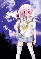 Rule 34 | 1girl, akito (ao&#039;s club), akito (artist), katana, school uniform, serafuku, solo, sword, thighhighs, weapon, zettai ryouiki
