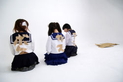Rule 34 | cosplay, fuura kafuka, kobushi abiru, otonashi meru, photo (medium), sailor, sayonara zetsubou sensei, school uniform, serafuku