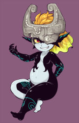 Rule 34 | 1girl, artist request, belly, colored sclera, looking at viewer, midna, navel, nintendo, red eyes, solo, the legend of zelda, the legend of zelda: twilight princess, yellow sclera