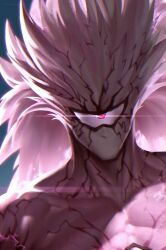 Rule 34 | 1boy, alien, alternate form, cabalfan, chinese commentary, colored skin, commentary request, cyclops, highres, looking at viewer, lord boros, male focus, mixed-language commentary, no mouth, one-eyed, one-punch man, pink eyes, pink skin, solo