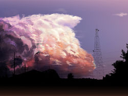 Rule 34 | antennae, bad id, bad pixiv id, cloud, landscape, nature, original, power lines, ryouma (galley), scenery, sky, sunset