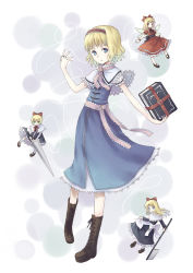 Rule 34 | 104, 1girl, alice margatroid, bad id, bad pixiv id, blonde hair, blue eyes, bob cut, book, boots, capelet, cross-laced footwear, fairy wings, female focus, glaring, green eyes, grimoire, grimoire of alice, hairband, highres, hourai doll, knee boots, lace-up boots, lance, lock, long hair, polearm, puppet rings, puppet strings, red eyes, ring, shanghai doll, short hair, solo, touhou, weapon, wings, zipper