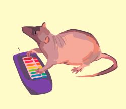 Rule 34 | animal, animal focus, animated, animated gif, closed eyes, deactivated334879, instrument, meme, mouse (animal), music, musical note, neil banging out the tunes (meme), no humans, piano, playing instrument, real life, simple background, yellow background