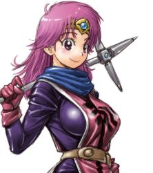 Rule 34 | 1girl, amania orz, belt, breasts, circlet, closed mouth, dragon quest, dragon quest dai no daibouken, gloves, large breasts, long hair, looking at viewer, maam, pink eyes, pink hair, simple background, smile, solo, square enix, weapon, white background