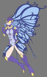 Rule 34 | 1girl, arthropod girl, butterfly wings, digimon, digimon (creature), female focus, highres, hudiemon, insect wings, solo, wings