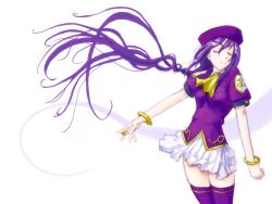 Rule 34 | 00s, 1girl, closed eyes, hat, long hair, melty blood, purple hair, purple hat, purple thighhighs, sion eltnam atlasia, solo, thighhighs, tsukihime, very long hair
