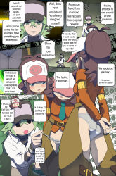 Rule 34 | 10s, cleft of venus, creatures (company), game freak, hard-translated, highres, hilda (pokemon), makoto daikichi, n (pokemon), nintendo, pokemon, pokemon bw, third-party edit, translated
