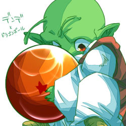 Rule 34 | antennae, colored skin, dende, dragon ball, dragonball z, green skin, lowres, pointy ears, red eyes