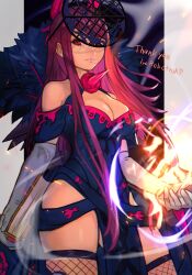 Rule 34 | 1girl, bare shoulders, book, breasts, cleavage, dress, elbow gloves, expressionless, fire, fire emblem, fire emblem engage, fishnet thighhighs, fishnets, flower, gloves, hair ornament, highres, ivy (fire emblem), large breasts, long hair, looking at viewer, magic, mole, mole under mouth, nintendo, purple eyes, purple hair, r123, rose, serious, solo, thighhighs, white gloves