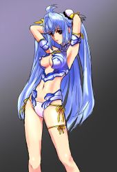 Rule 34 | 1girl, labotamochi, alternate costume, android, bad id, bad pixiv id, blue hair, breasts, closed mouth, commentary request, cyborg, highres, kos-mos, long hair, red eyes, solo, swimsuit, xenosaga