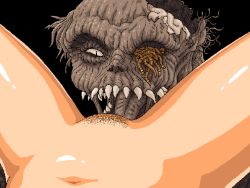 Rule 34 | 1girl, animated, animated gif, bad company (dr. tecmac), cunnilingus, fangs, female pov, monster, nude, oral, pixel art, pov, pubic hair, spread legs, thighs, tongue, tongue out, uncensored, worm, zombie