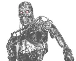 Rule 34 | glowing, glowing eyes, looking at viewer, no humans, non-humanoid robot, robot, simple background, skull, solo, t-800, terminator (series), the terminator, white background