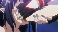 Rule 34 | animated, animated gif, annerose vajra, blindfold, cum, cum in mouth, gag, gokkun, koutetsu no majo anneroze, lowres, nail polish, tagme, tape