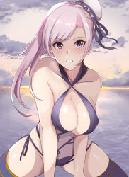 Rule 34 | 1girl, alternate costume, fate/grand order, fate (series), highres, miyamoto musashi (fate), miyamoto musashi (fate/grand order), miyamoto musashi (swimsuit berserker) (fate), miyamoto musashi (swimsuit berserker) (third ascension) (fate), official alternate costume, sunset, tagme, white hair