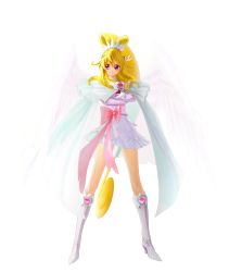Rule 34 | 1girl, aida mana, angel wings, blonde hair, boots, bow, brooch, cape, crossed arms, cure heart, dokidoki! precure, erufa (pixiv), feathered wings, full body, hair ornament, heart, heart brooch, high heel boots, high heels, high ponytail, highres, knee boots, layered skirt, long hair, looking to the side, miniskirt, pink eyes, pink shirt, pleated skirt, precure, red bow, shirt, skirt, solo, standing, transparent background, very long hair, white cape, white footwear, white skirt, white wings, wings