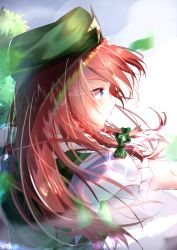 Rule 34 | 1girl, absurdres, blue eyes, chinese clothes, green hat, hat, highres, hong meiling, red hair, rei (farta litia), solo, touhou