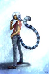Rule 34 | 1boy, animal ears, cat boy, cat ears, cat tail, full body, gradient background, male focus, solo, tagme, tail