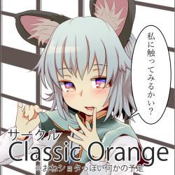 Rule 34 | 1girl, animal ears, blush, brown dress, capelet, dress, gem, ishikkoro, jewelry, looking at viewer, mouse ears, nazrin, necklace, open mouth, pendant, portrait, red eyes, shirt, silver hair, solo, touhou, translation request